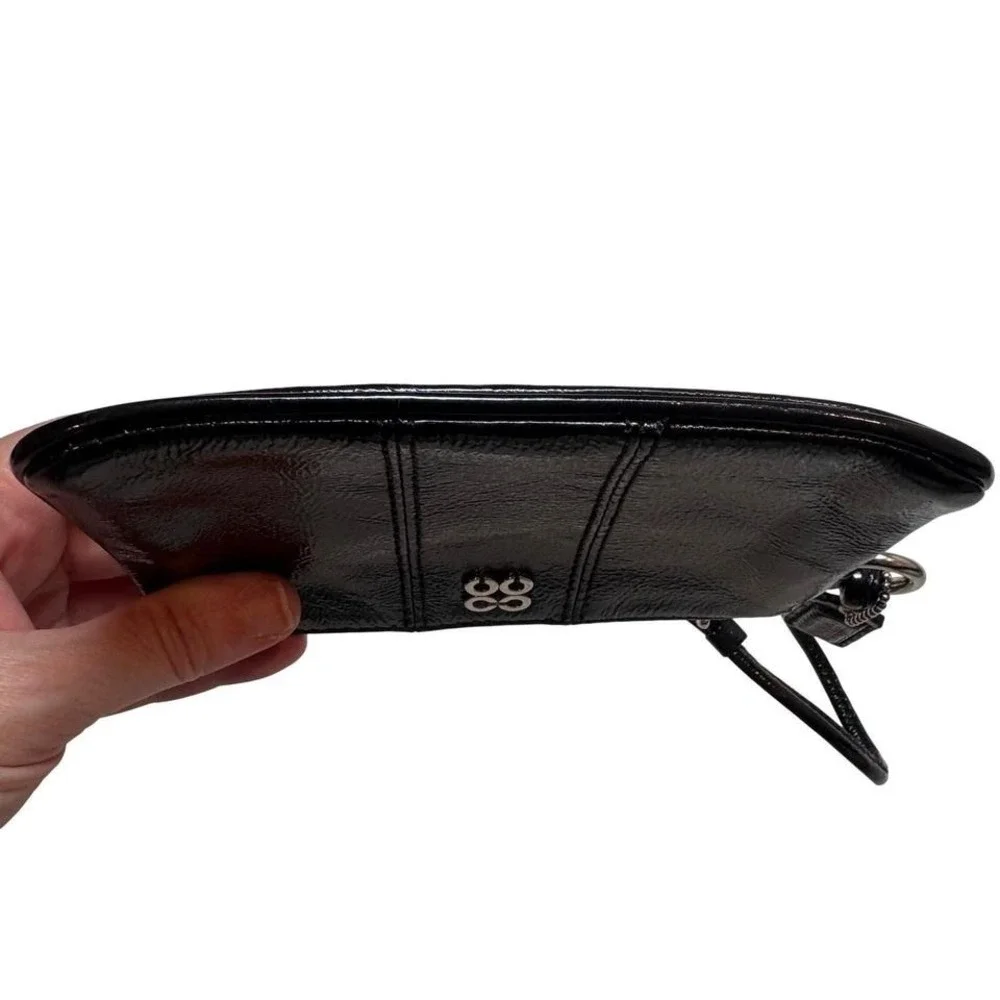 Coach Julia Wristlet Wallet Clutch Black Patent Leather